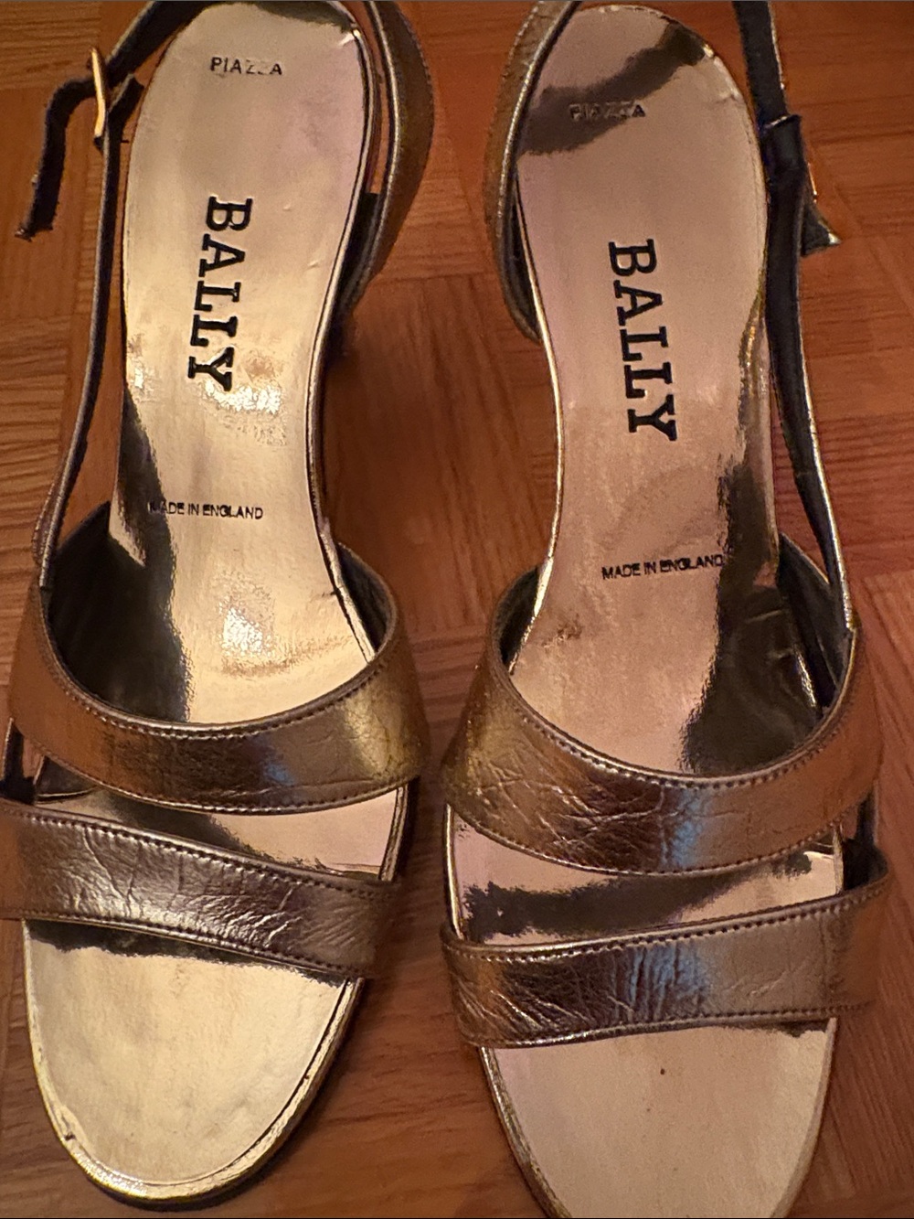 Bally Metallic Bronze-Gold Slingback Sandals